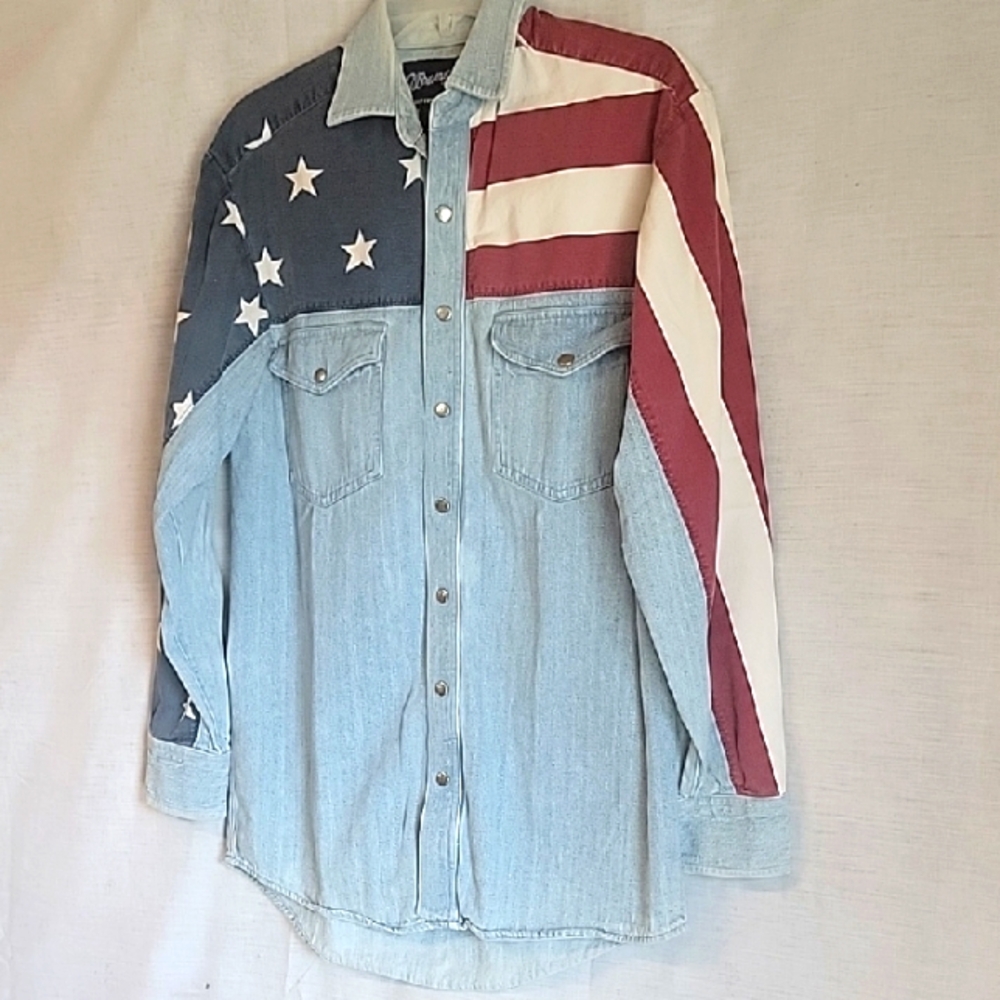 Wrangler American Flag Denim Shirt